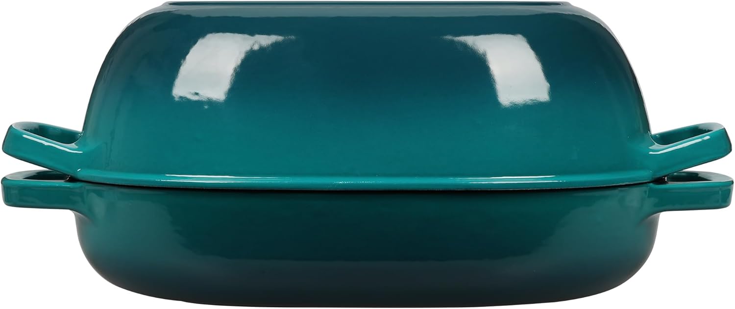 Enameled Cast Iron Oval Dutch Oven Pot with Lid, Dutch Oven for Sourdough Bread Baking, Oval Bread Pan, Bread Oven, Bread Dutch Oven, 7qt, Darkcyan - Image 6