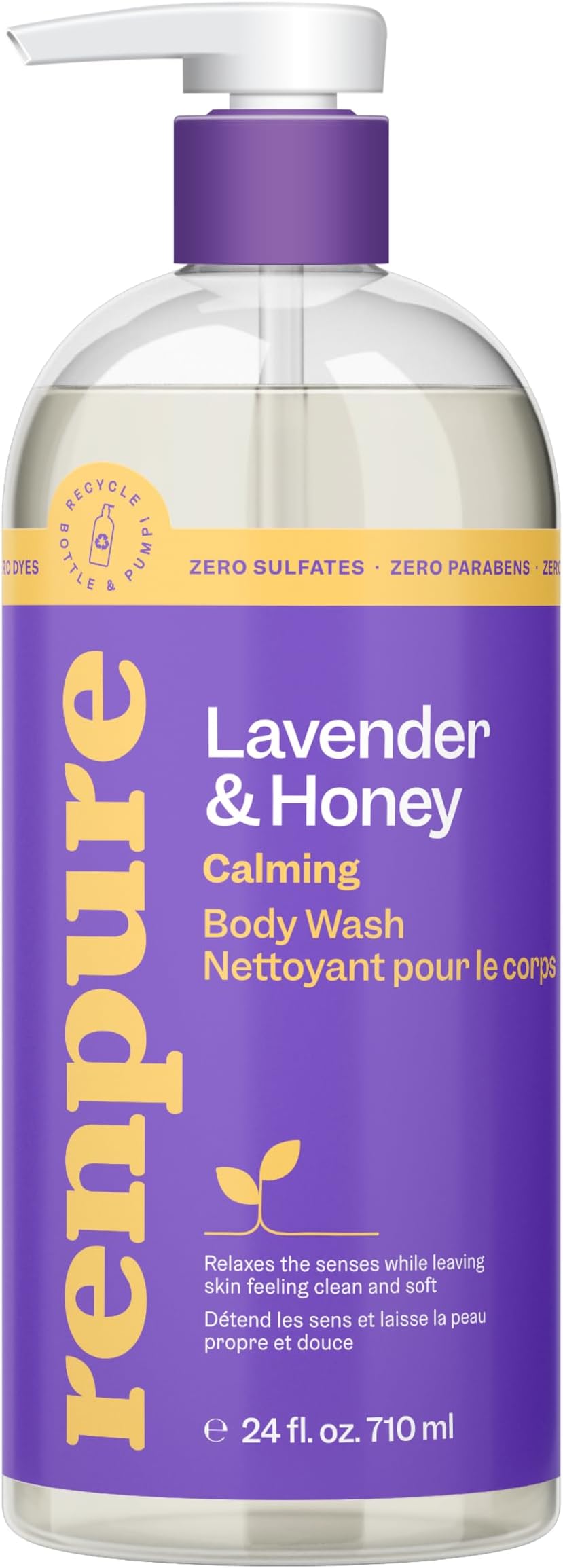 RENPURE Renpure Body Wash, Lavender & Honey, 24 Fl Oz