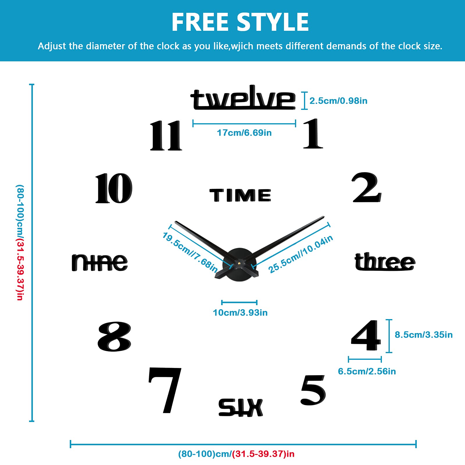 Orologio Da Parete Comius Sharp DIY - Senza Cornice, Silenzioso - Foto 6