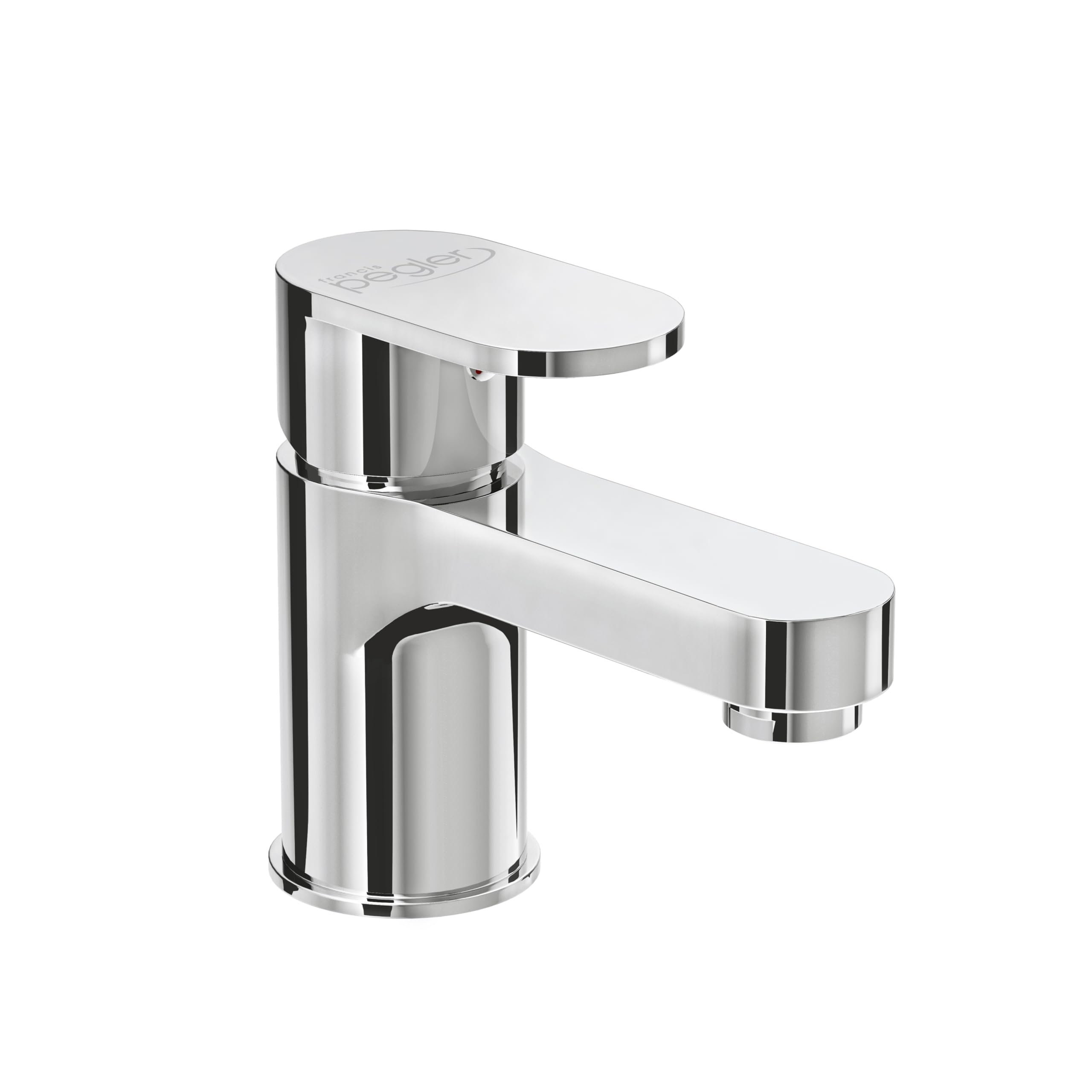 Strata Blade - Mini mezclador monomando para lavabo cromado sin colas, grifo de baño compacto, latón macizo, diseño moderno y duradero