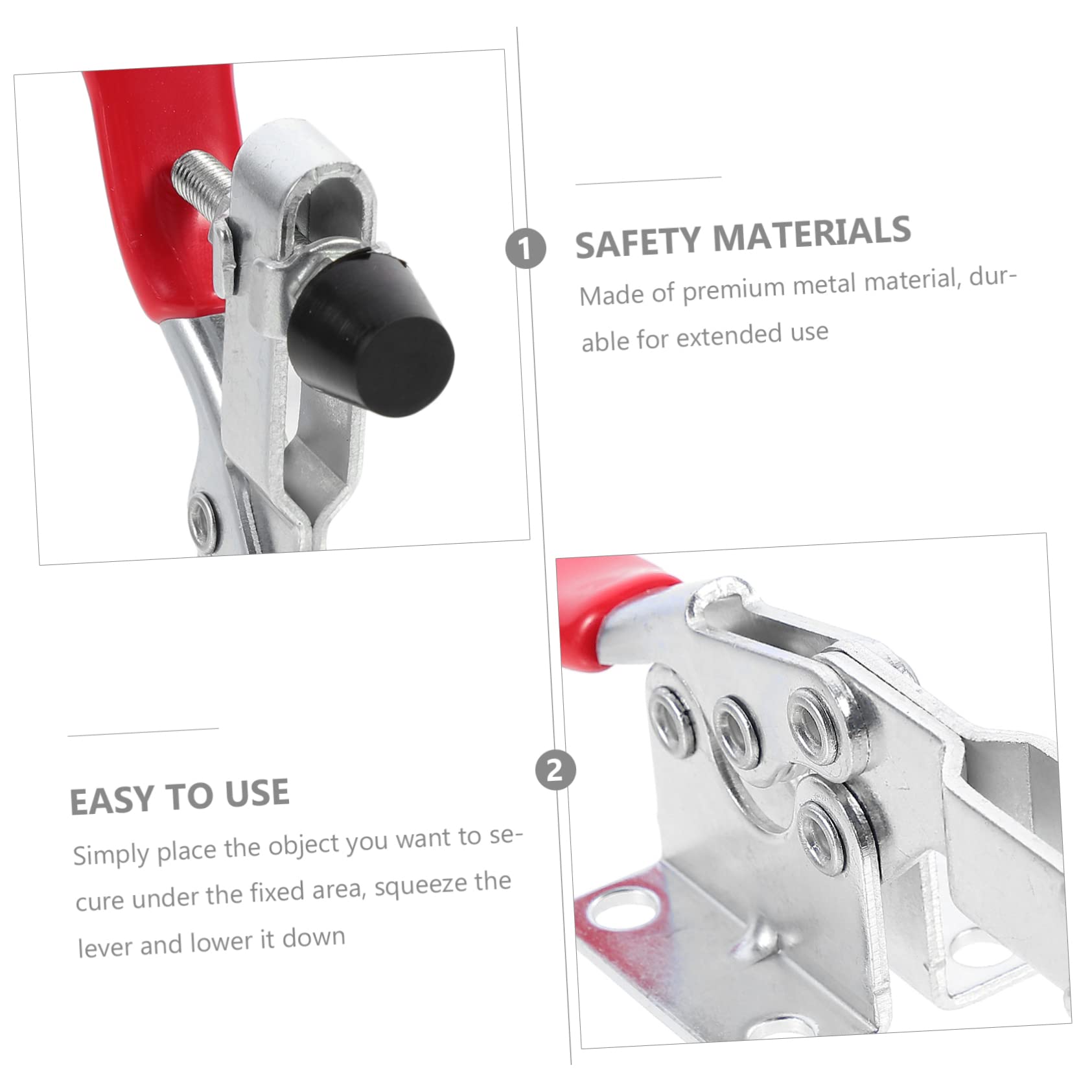 FOYTOKI 2pcs Quick Assembly Press Clip Horizontal Toggle Clamp Diy Push Clamp Zinc Plated for Sheet