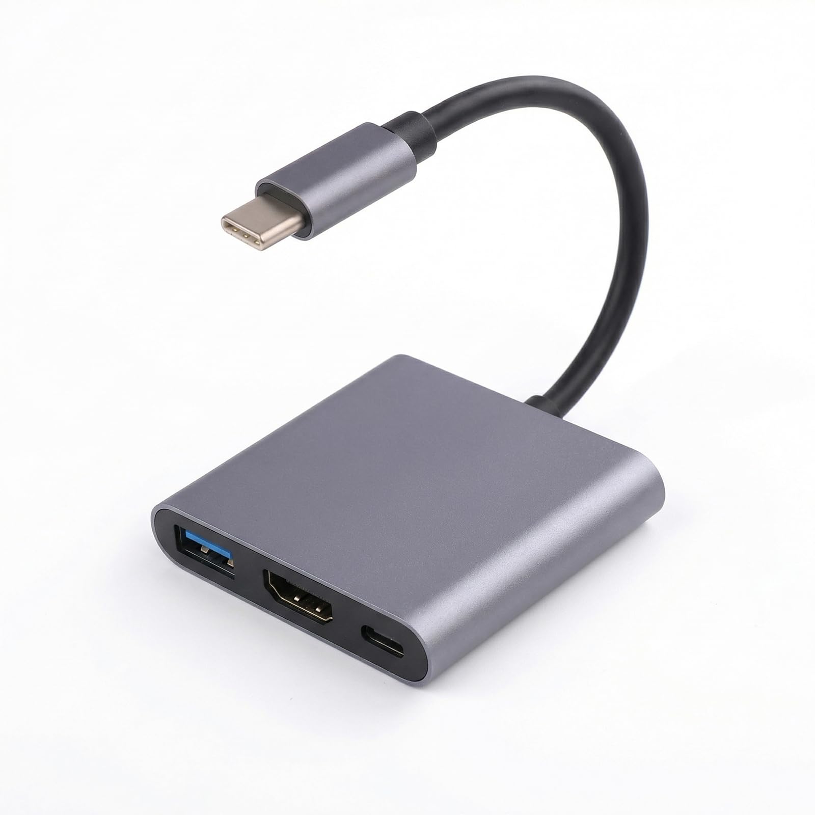 Adattatore USB C HDMI, 3 in 1 Type C to HDMI, HDMI/USB 3.0/PD Porta, Supporto 4K 60Hz, 60W Charging, USB 3.0 5Gbps Data, Compatibile Con MacBook/Samsung/Huawei/ChromeBook/Switch/HP
