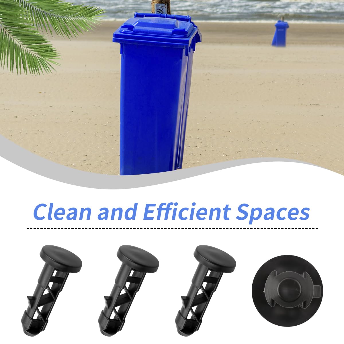 Tabanzhe 6-Piece Wheelie Bin Lid Hinge Pins Kit - Essential Accessories for Household and Commercial Waste Bins, Black Plastic Construction for Durable Performance and Effortless Maintenance - Image 3