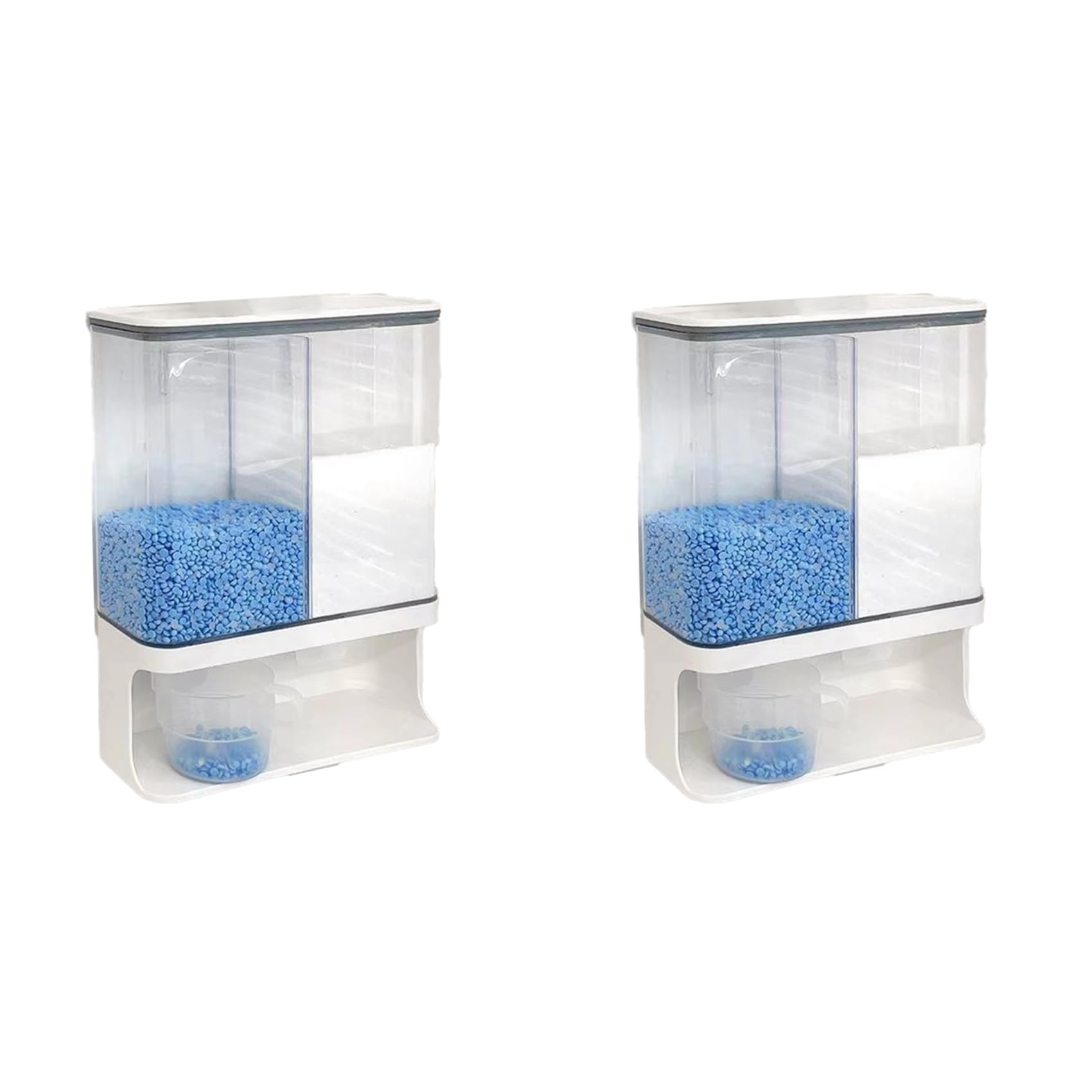 Aundhegrtt 2X Wall Mounted Laundry Detergent Dispenser - Versatile Storage for Laundry Scent Boosters with Included Cups