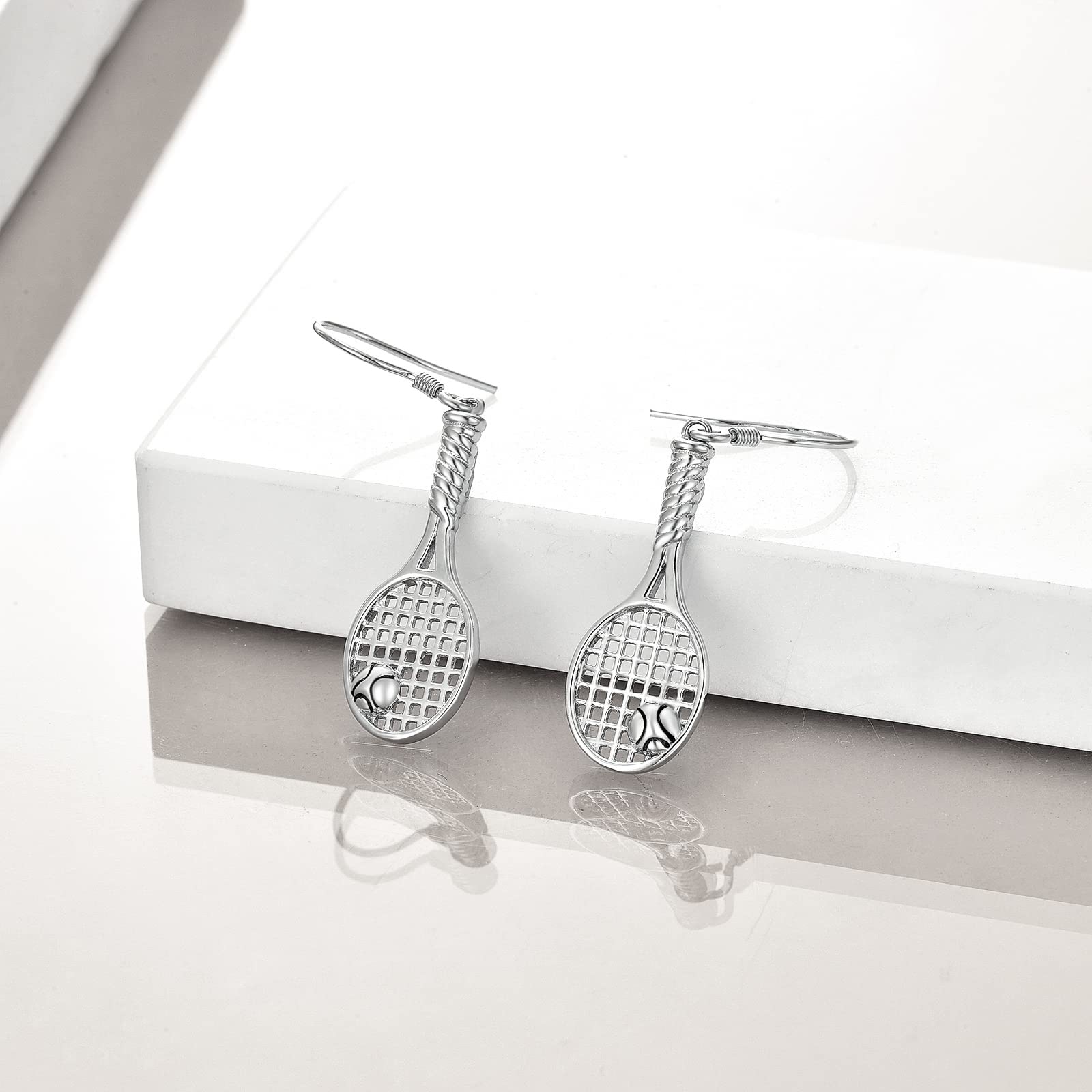 YFN Orecchini Tennis Argento Sterling Orecchini Racchetta Tennis Gioielli Regalo per Donna Uomo Bambina Ragazza
