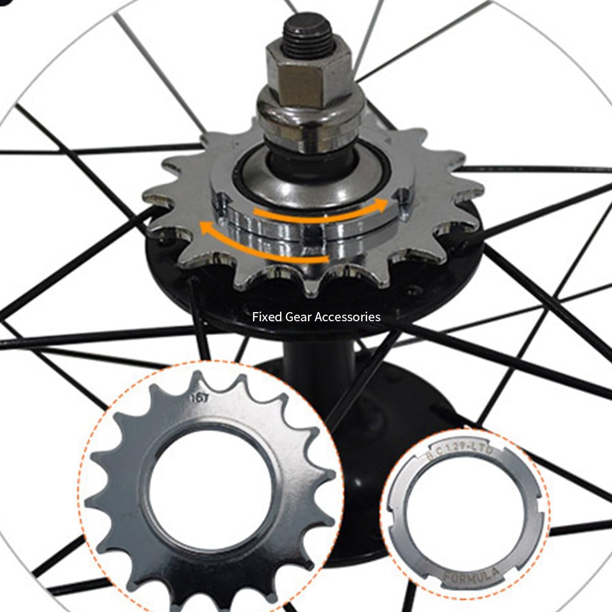 Amazon.co.jp: 700C 固定ギア バイクホイールセット 40mm シングル