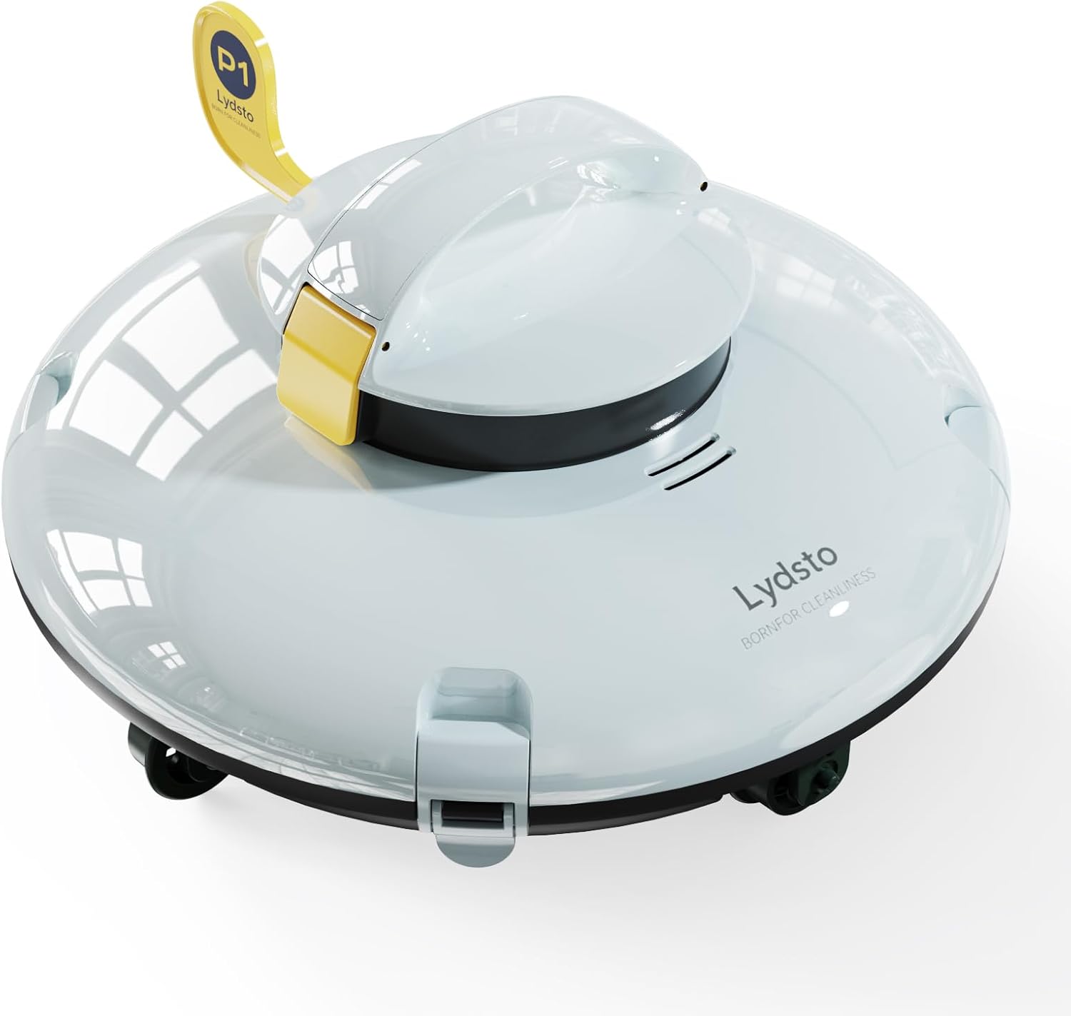Lydsto Cordless Robotic Pool Cleaner, 120 Mins Automatic Pool Vacuum, Pool Vacuum for Above Ground Pool, Dual-Motor, Lightweight, Ideal for Above Ground Flat Pools Up to 1384 Sq.ft, Yellow