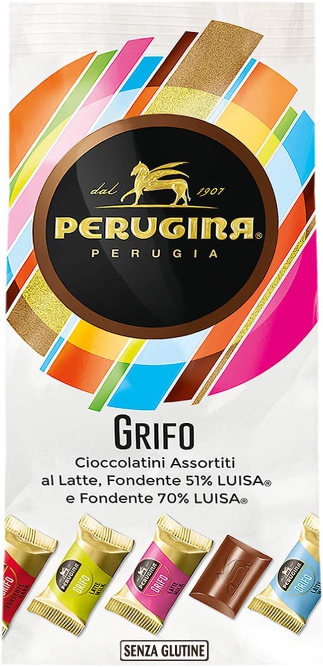 4X Perugina Grifo Confezione con Cioccolatini Assortiti: al Latte, Fondente 51% e Fondente 70% 180g (2023)