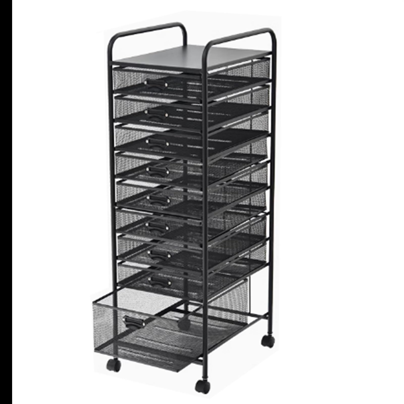 Trieur de papier noir à 10 niveaux pour la maison, la salle de classe, le bureau et l'école - Tri de fichiers avec rouleau pour étudiant, tiroir à livres et casier à papier