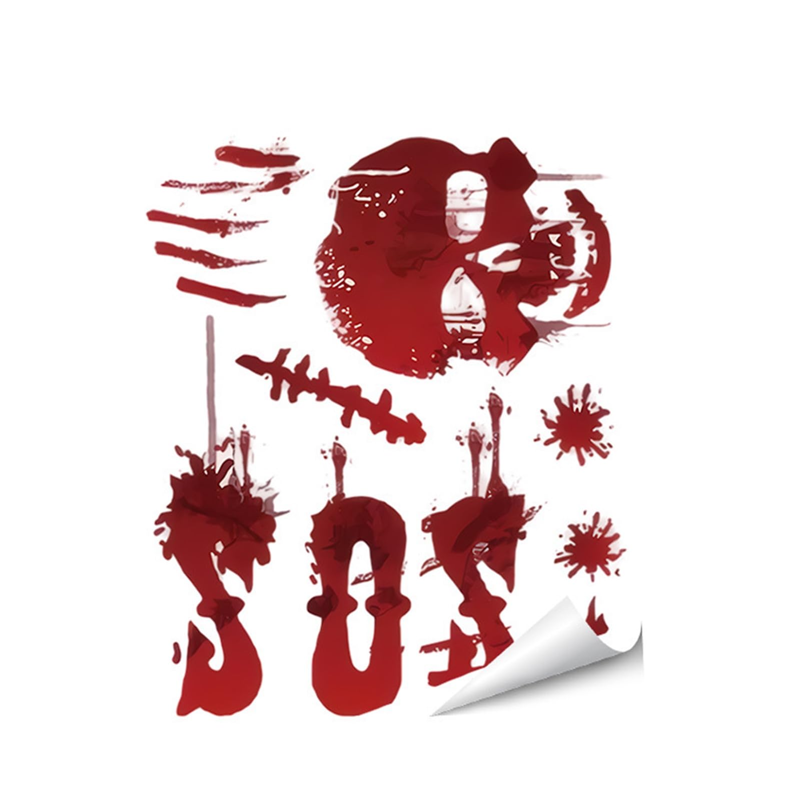 Halloween Horror Wall Stickers, Realistic Blood Splatter Handprints Footprints Decals for Scary Haunted House Party Decor, Waterproof PVC Decorations, Indoor Outdoor E