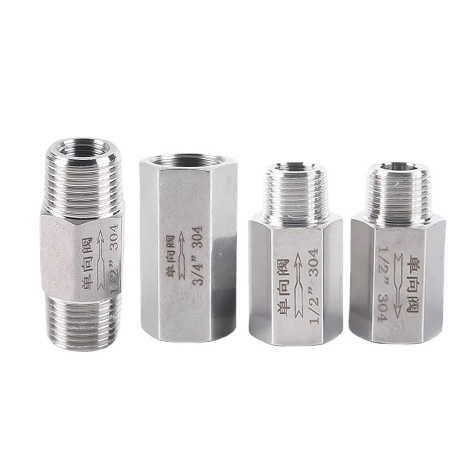 Válvula de retención 3/4 de acero inoxidable 304 antirretorno hembra bsp unidireccional en línea