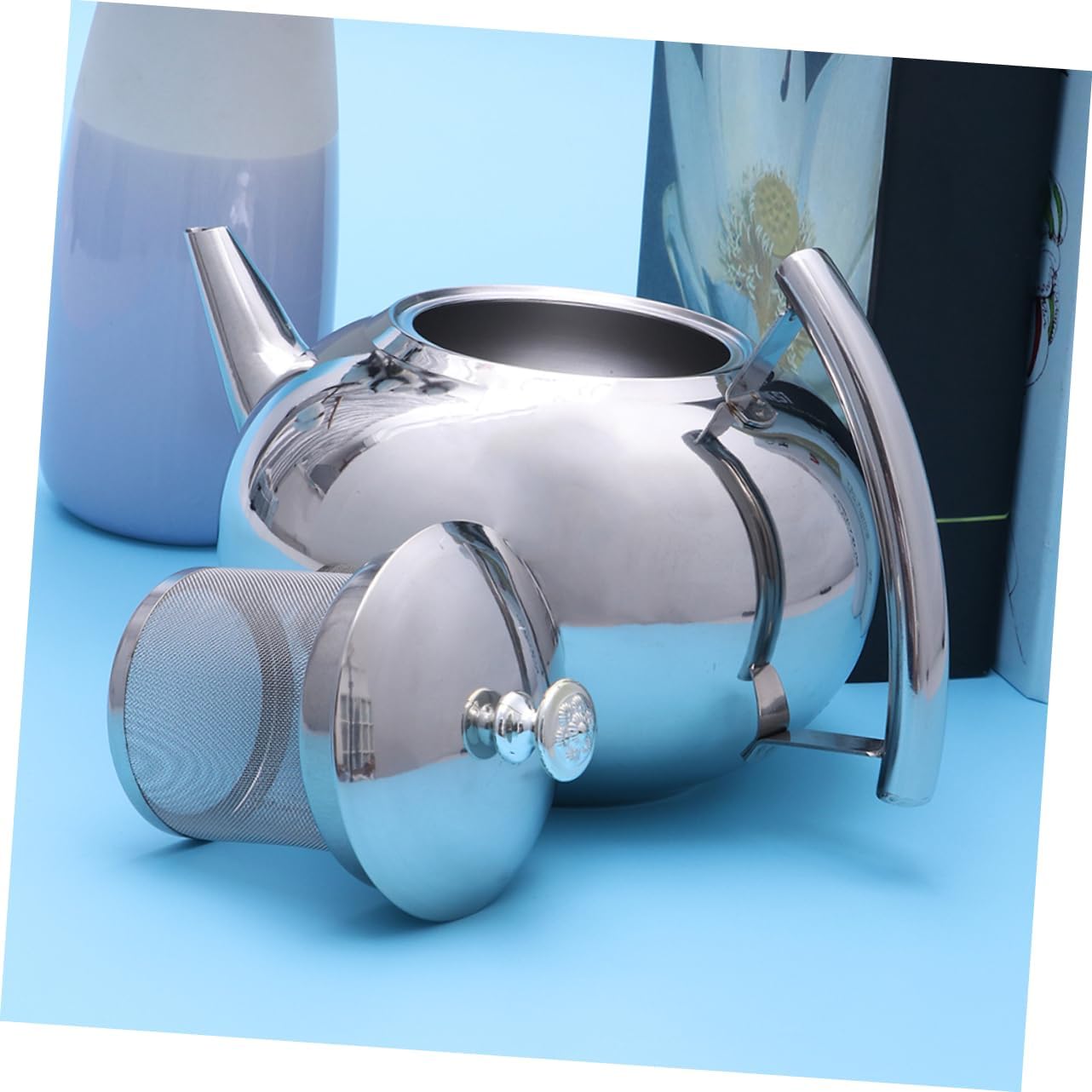 Ciieeo Thicken Stainless Steel Tea Pot with Filter Kettle for Tea Easy to Clean Stylish Design for Home Decor Gifting