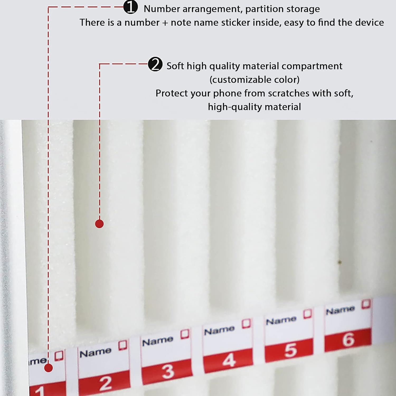 Mobile Phone Storage Box Transparent Acrylic Mobile Phone Security Locker with Key,Mobile Phone Charging Station Cabinet - 36 Slot Secure Locker with Lock & Keys, Portable Phone Storage Box