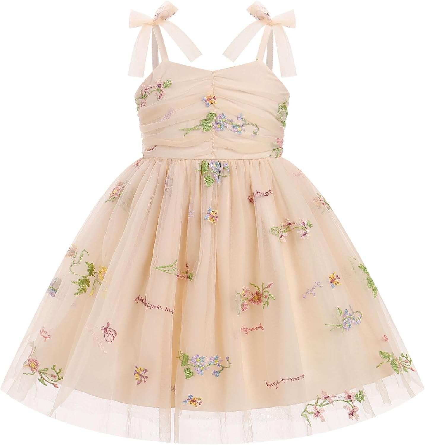 IBTOM CASTLE Toddler Baby Girl Birthday Dress Floral Sequin Tulle Tutu Dresses for Pageant Party Cake Smash Photoshoot