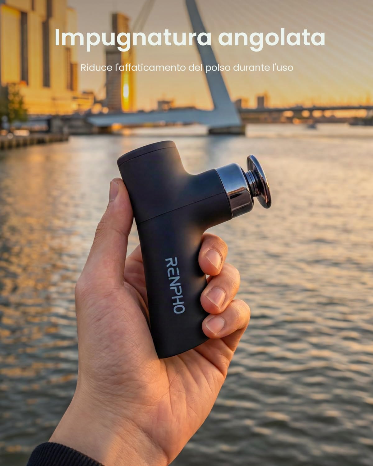 RENPHO Mini Pistola Massaggio Muscolare da 3200 RPM, compatta e potente | Mini Pistola Massaggio Muscolare ultraleggera e silenziosa, ideale per viaggi, lavoro e uso quotidiano