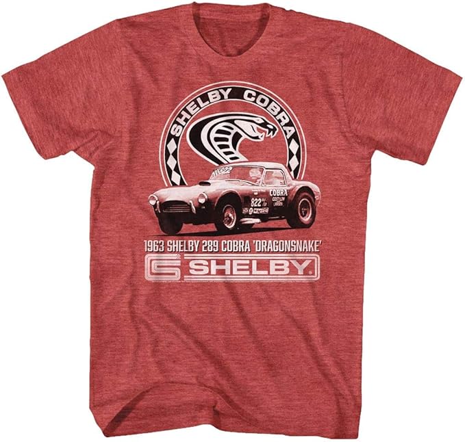 Amazon.com: Shelby T-Shirt 1963 289 Cobra Red Heather Tee : Clothing, Shoes & Jewelry