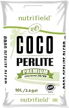 Coco Coir Perlite Mix 10 Liter - 70/30 Blend - Pre Buffered with Calcium, Organic Coconut Coir & Perlite for Plants - Hydroponic, Indoor & Outdoor, Grow Bags & House Plants
