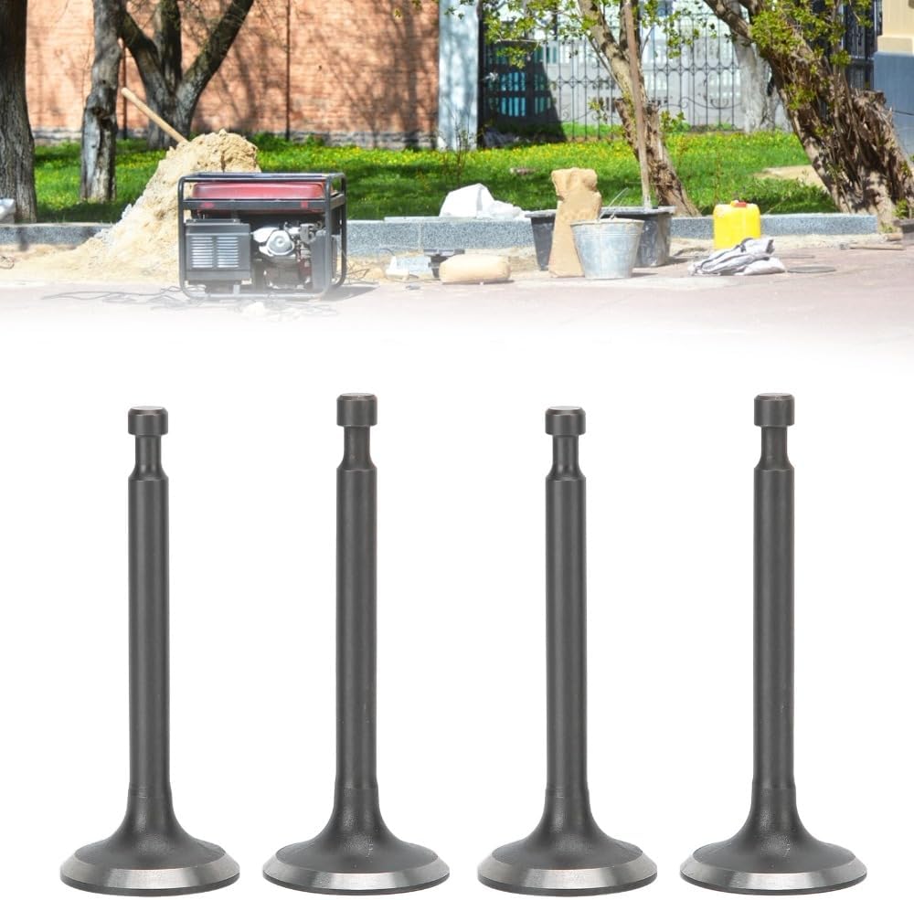2 Set Intake Exhaust Valve Kit, Metal Engine Valves Compatible with 168F, GX160, GX200, 2kW-2.5kW Gasoline Generator Replacement Parts