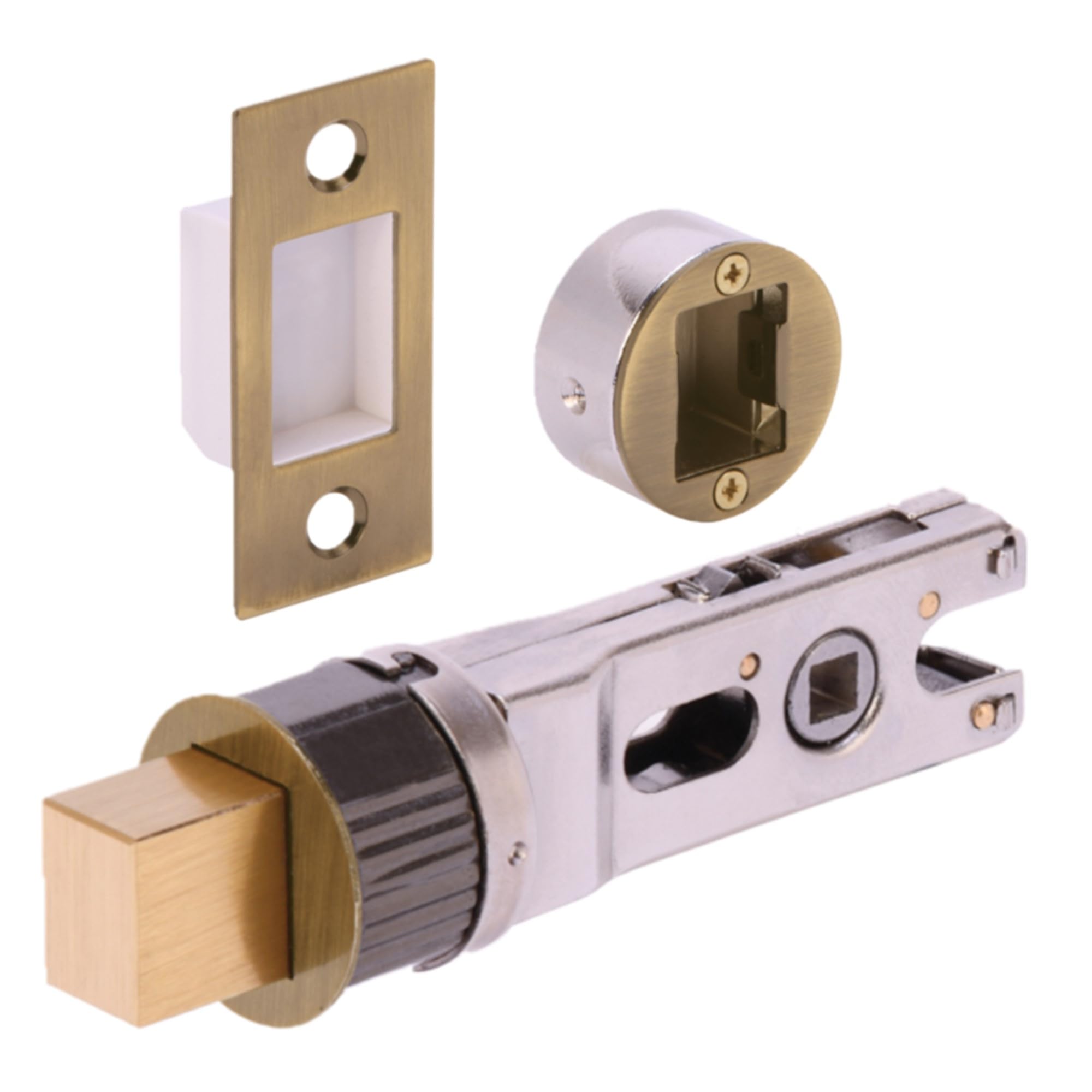 Hunta Antique Bronze Handlezone® 76Mm Bullet Bolt, Round Designer Mortice Deadbolt, Catch For Internal Timber Doors - 57Mm Backset