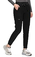 COZYFIT Women's Scrub Jogger Pants - Soft 4-Way Stretch, Drawstring Waist, 5 Pockets for Nurses