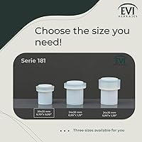 Vista 4 de Topes de puerta EVI Tope de puerta de acero inoxidable blanco - Cierre de tornillo - Protector de goma blanca - Tope de puerta de 0.79 x 0.99