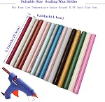 Wax Des bâtons de phoque, ANBOSE 16 pièces de colle bâtons de cire de scellement de la cire pour le sceau de cire, bâton de cire translucide pour 0.44 Inch Glue Gun, pour invitations de mariage, cartes, enveloppes