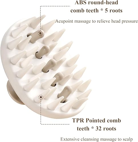 Miniatura 4 de Cepillo de champú de ducha de silicona multifuncional desmontable 2 en 1, peine húmedo y seco para baño con cerdas suaves para exfoliante de cuero