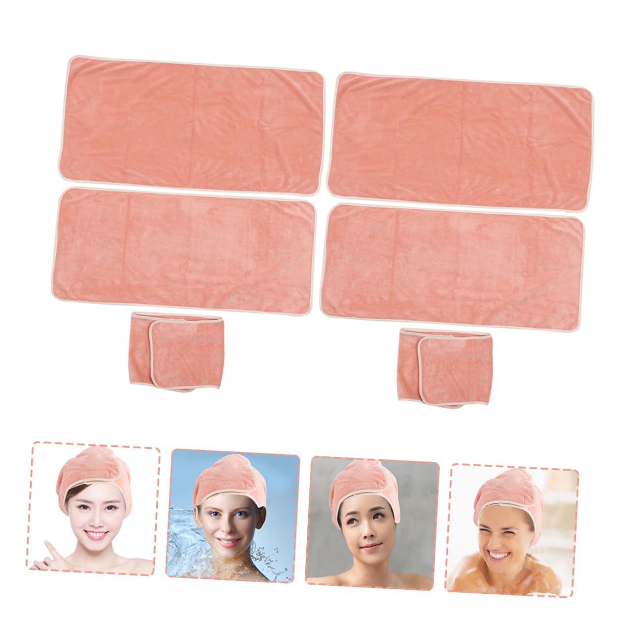 2 Sätze Superfaser Haartücher für Damen Spa Handtuch Kopfwickel für Friseursalons Schnelltrocknend Hohe Wasseraufnahme für Zuhause und Unterwegs