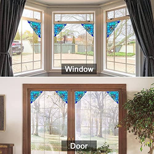 Capulina 1 Pair Stained Glass Window Door Corner Tiffany Glass Material Handicrafts Hangings for Home Decor Gifts