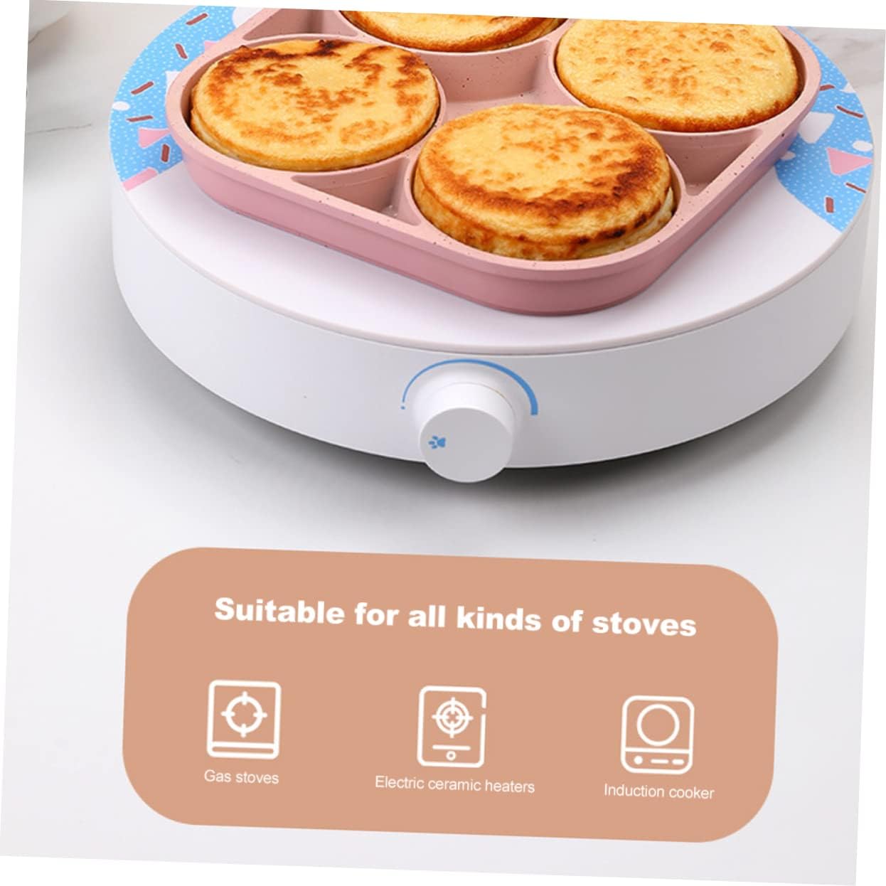 PRETYZOOM Nonstick Frying Pan Practical Cooker for Eggs Pancakes More Aluminium Alloy Cooking Pot Easy to Clean for Induction Cooktops