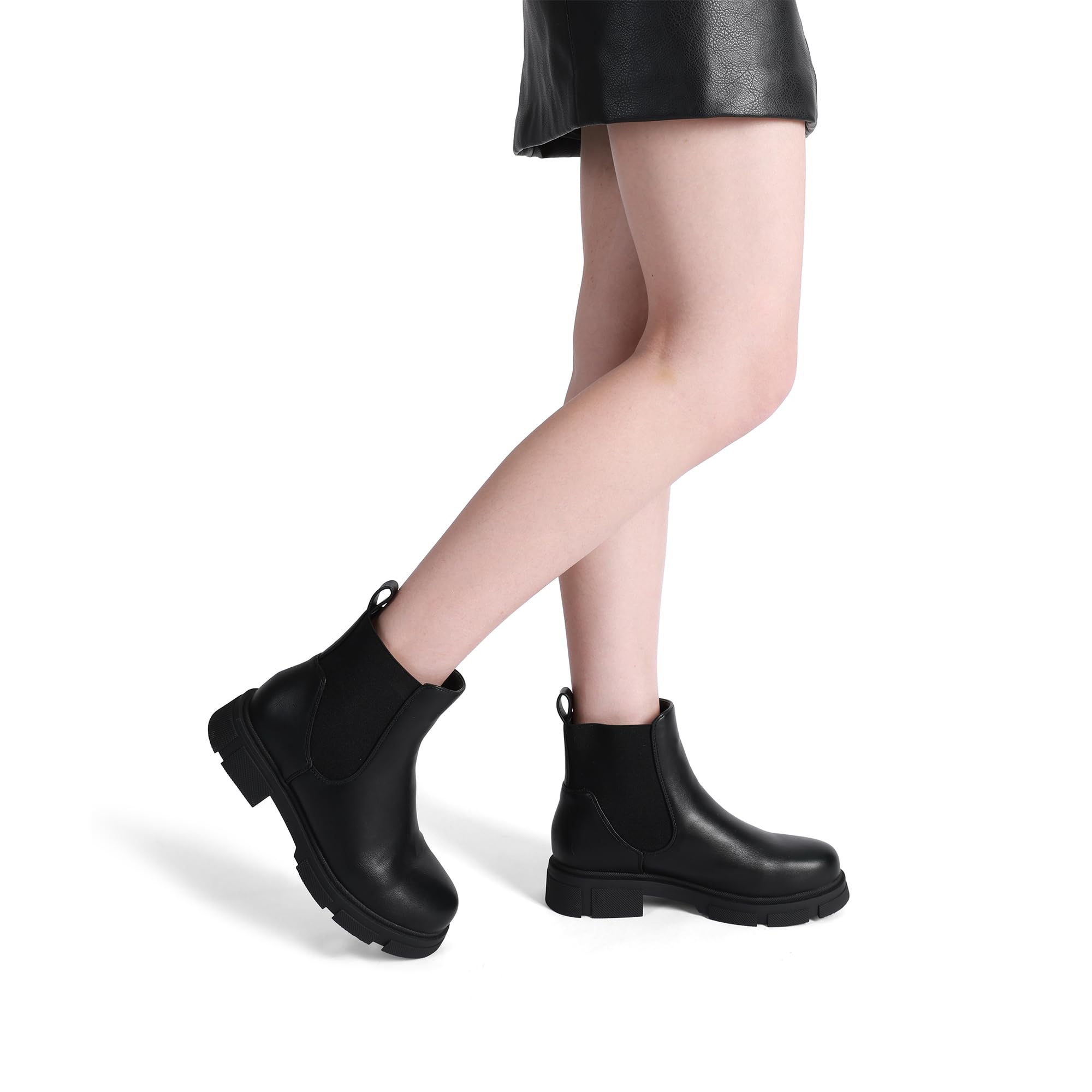 DREAM PAIRS Stivaletti Chelsea da Donna Stivaletti Alla Caviglia da Donna Foderati con Materiale in Pelliccia Sintetica per Calore e Comfort