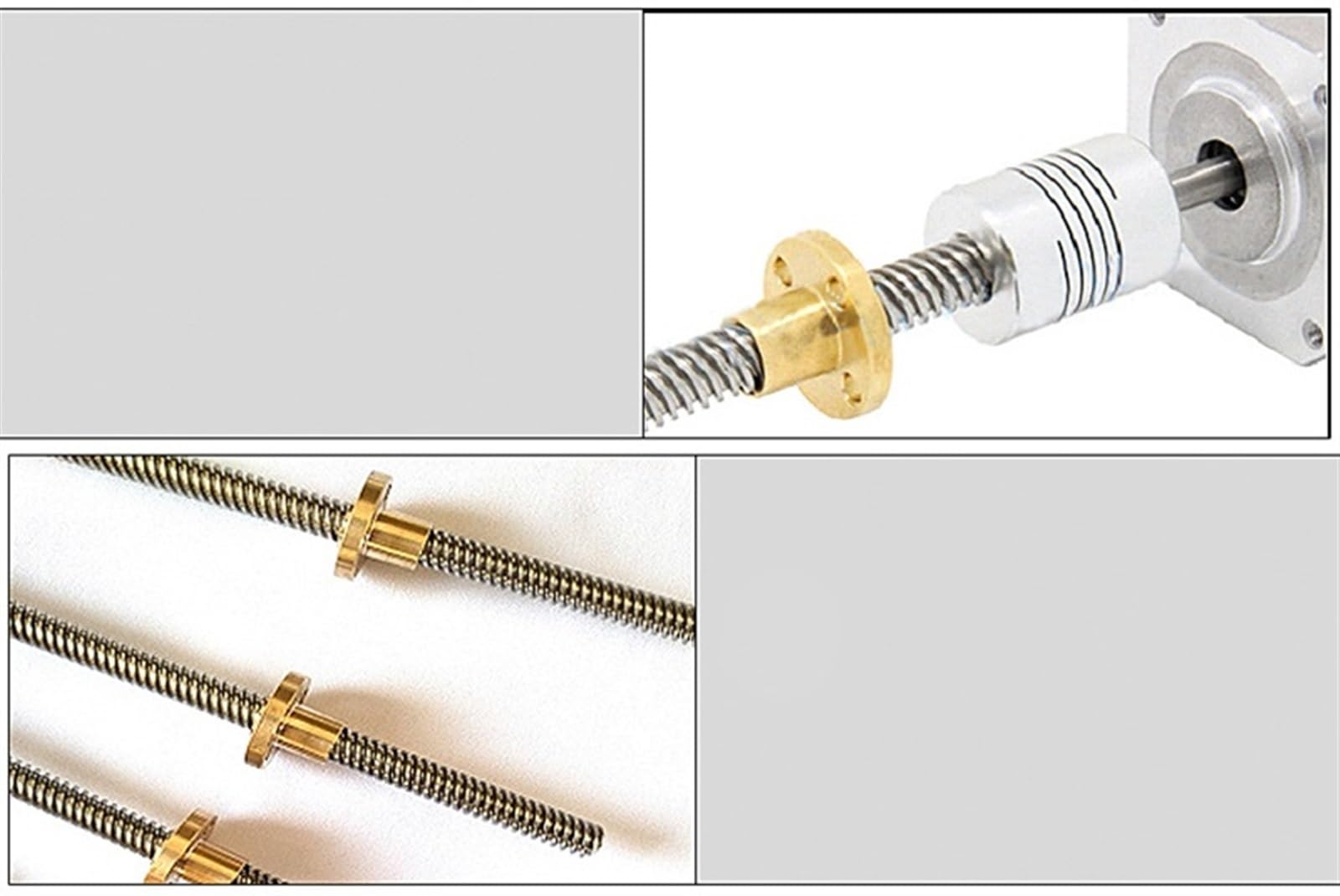 T10 Trapezoidal Lead Screw Rod 304 Stainless Steel With Brass Nut - 10mm Diameter, 2mm Pitch, Various Leads