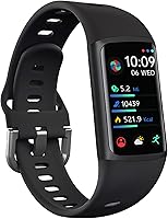 FITVII FINO 2 Slim Fitness Tracker Smartwatch: 24/7 Heart Rate, Blood Pressure, SpO2, Sleep Monitor, IP68 Waterproof Activity Tracker for Women Men
