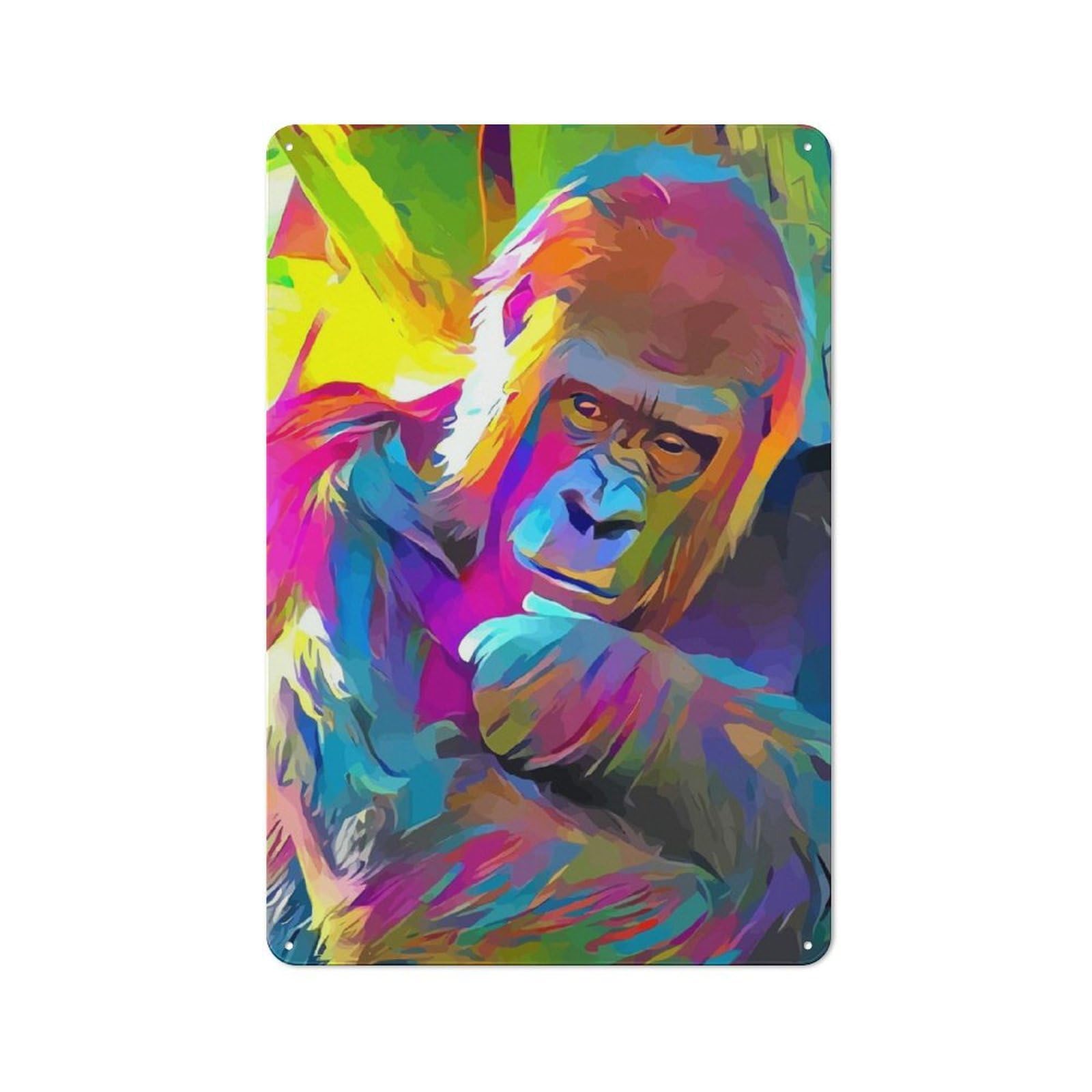 Gorilla Retro Metal Sign 30x20cm for Garden Room Or Summerhouse, A Decorative Christmas Gift for Summerhouse Decorators