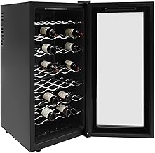 Weinkühlschrank 78L 32 Flaschen, Weinkühlschrank für Keller, Temperaturkontrolle 12-18°C, Rotwein Weißwein Champagner Lagerung, Freistehend Kompakt LED Display Energiesparend