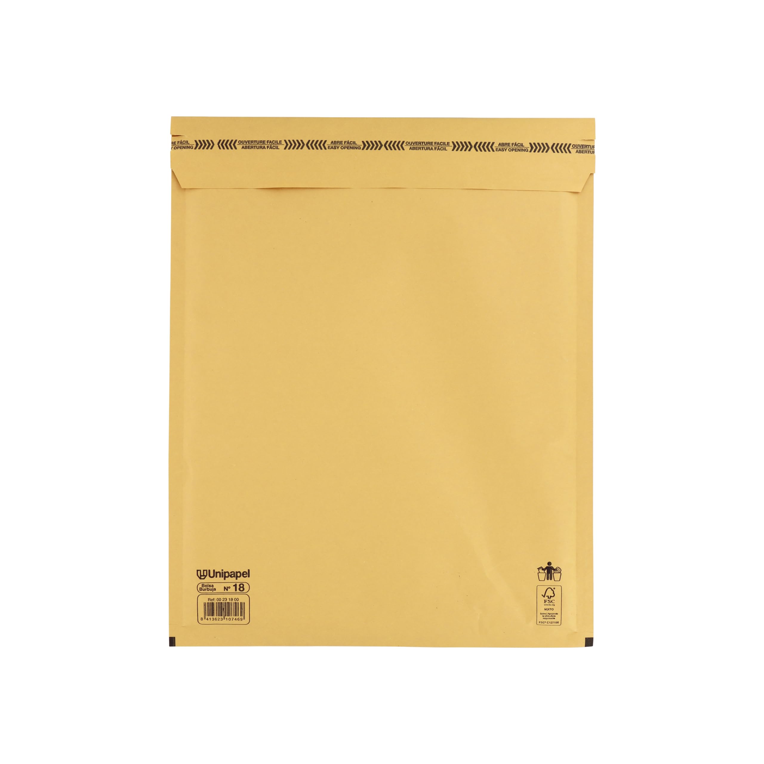 Unipapel | Sobres Acolchados Kraft con Papel de Burbujas Interior | Nº 18 Medidas 270x360mm | Cierre Autoadhesivo | Pack 10 Unidades | Perfecto Para Envios Seguros y Protegidos | Certificado FSC