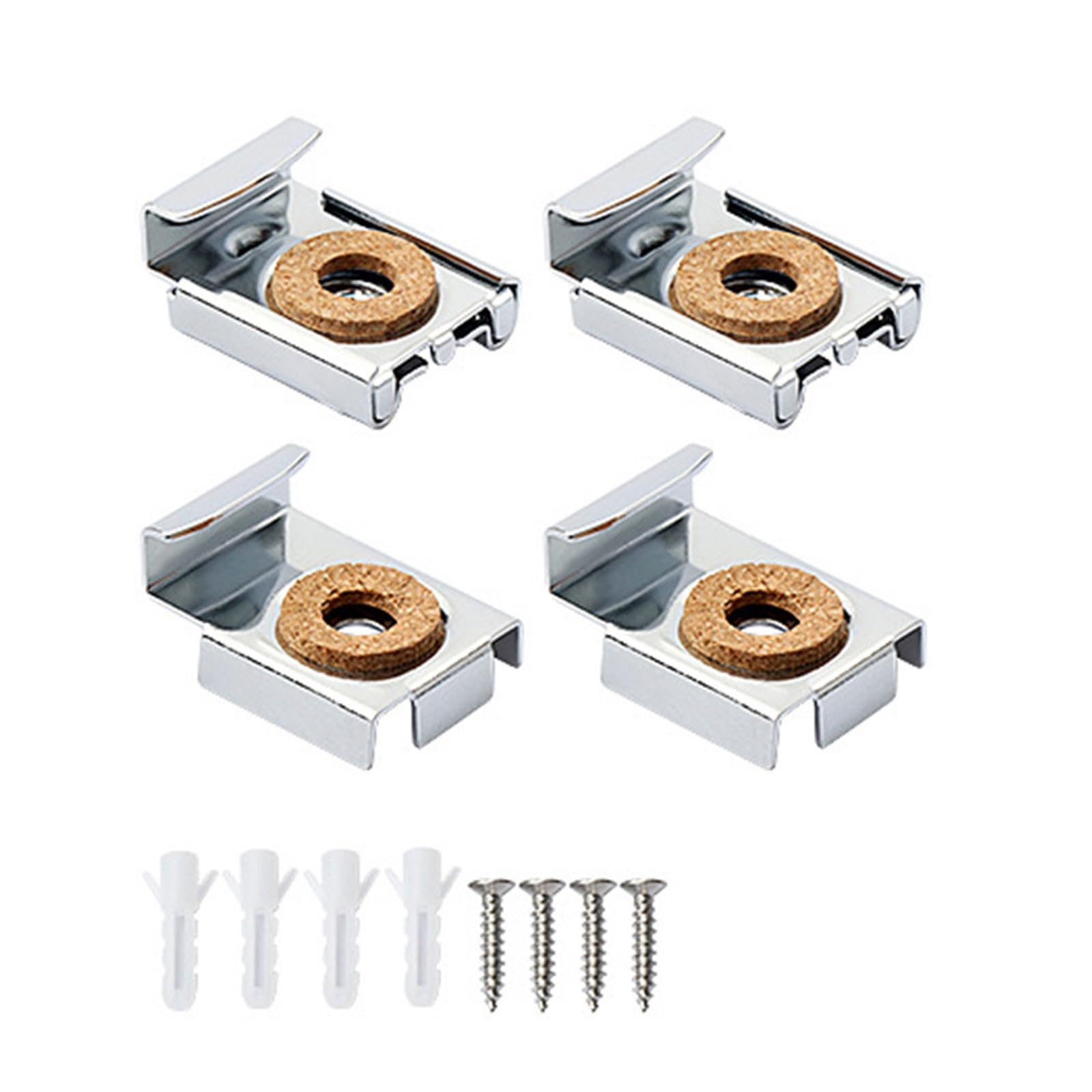 Rustproof Glass Clamps Set of 4 with Included Screws and Plugs Glass Holder Clamps