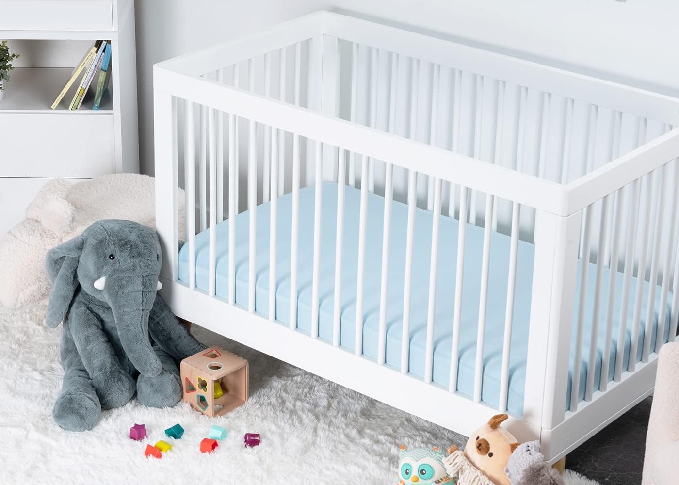 Bedgear Baby Dri-Tec Performance Crib Sheet – Baby Sheet with Moisture-Wicking Dri-Tec Technology – Breathable & Fitted Cooler Crib Sheet – Hypoallergenic, Machine Washable, Blue