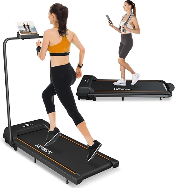 HOWHAI Treadmill, Walking Pad, Treadmills for Home Foldable with Handle Bar, 6.2 MPH Running Treadmill with Remote Control and LED Display, Running Machine for Home Office Use (300lbs Capacity)