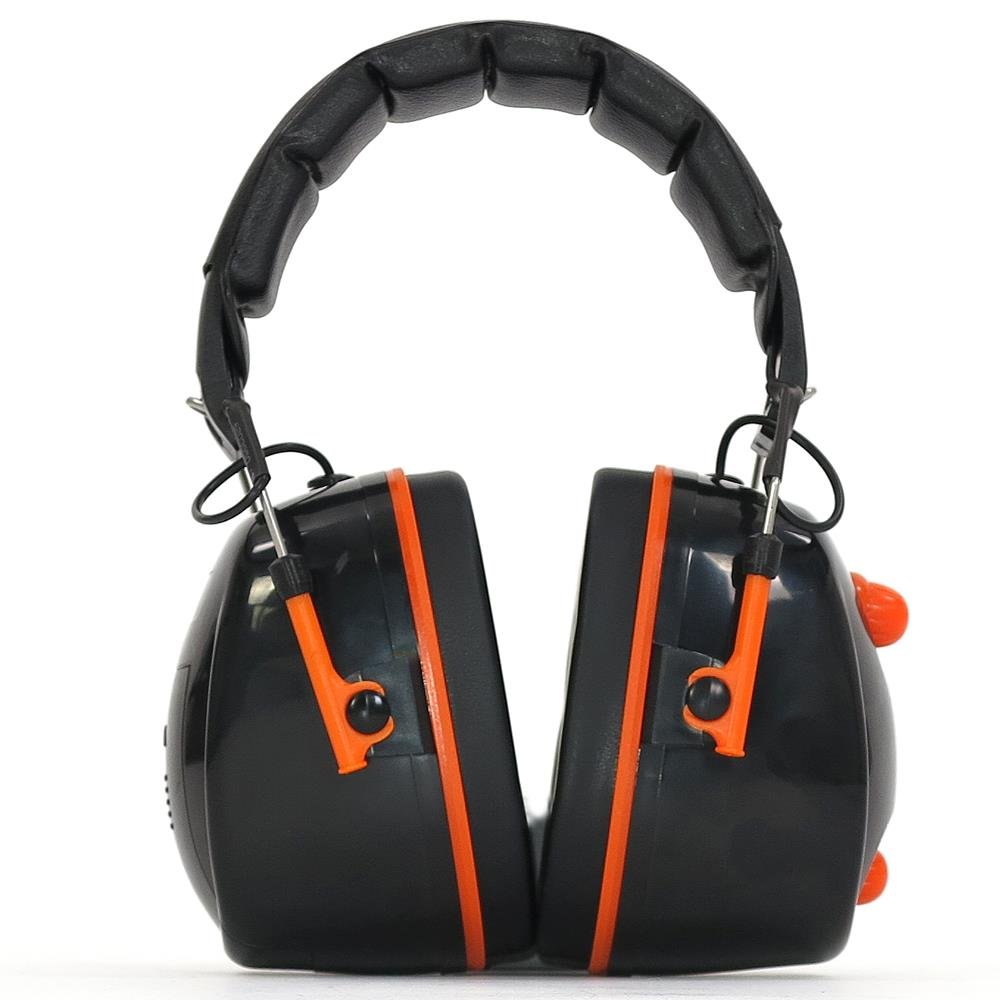 FUXTEC Auriculares de protección auditiva Radio FM integrada - Negro - Naranja