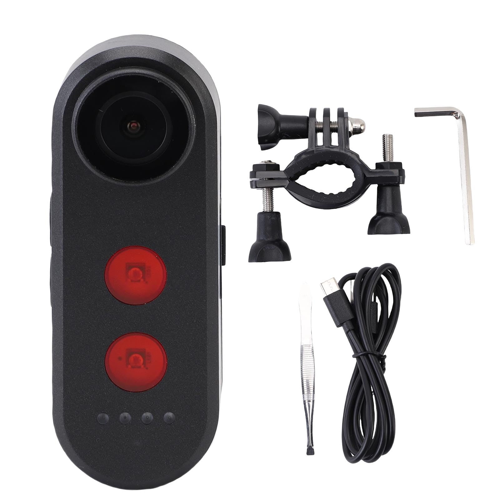 CHICIRIS Kamera Tylna Roweru, Kamera Rowerowa 1080p AI Lampa Ostrzegawcza IPX6 Odporna Deszcz do Jazdy na Zewnątrz (16G)