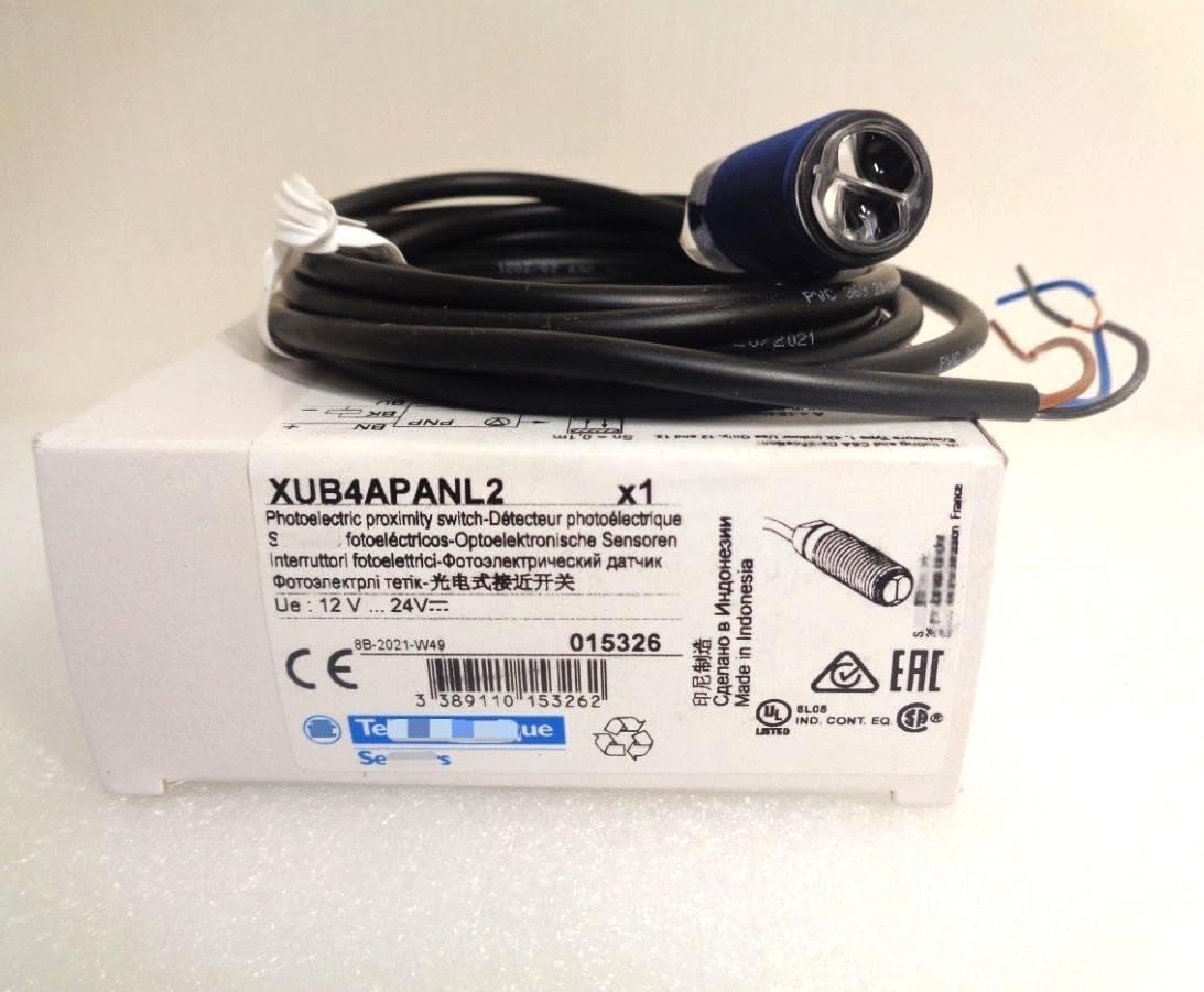 XUB4APANL2 Rozproszony czujnik fotoelektryczny cylindryczny materiał z tworzywa sztucznego M18 dyskretna ilość 3 przewody 1 NIE wyjście półprzewodnikowe, długość kabla 2 m, oryginalne opakowanie,