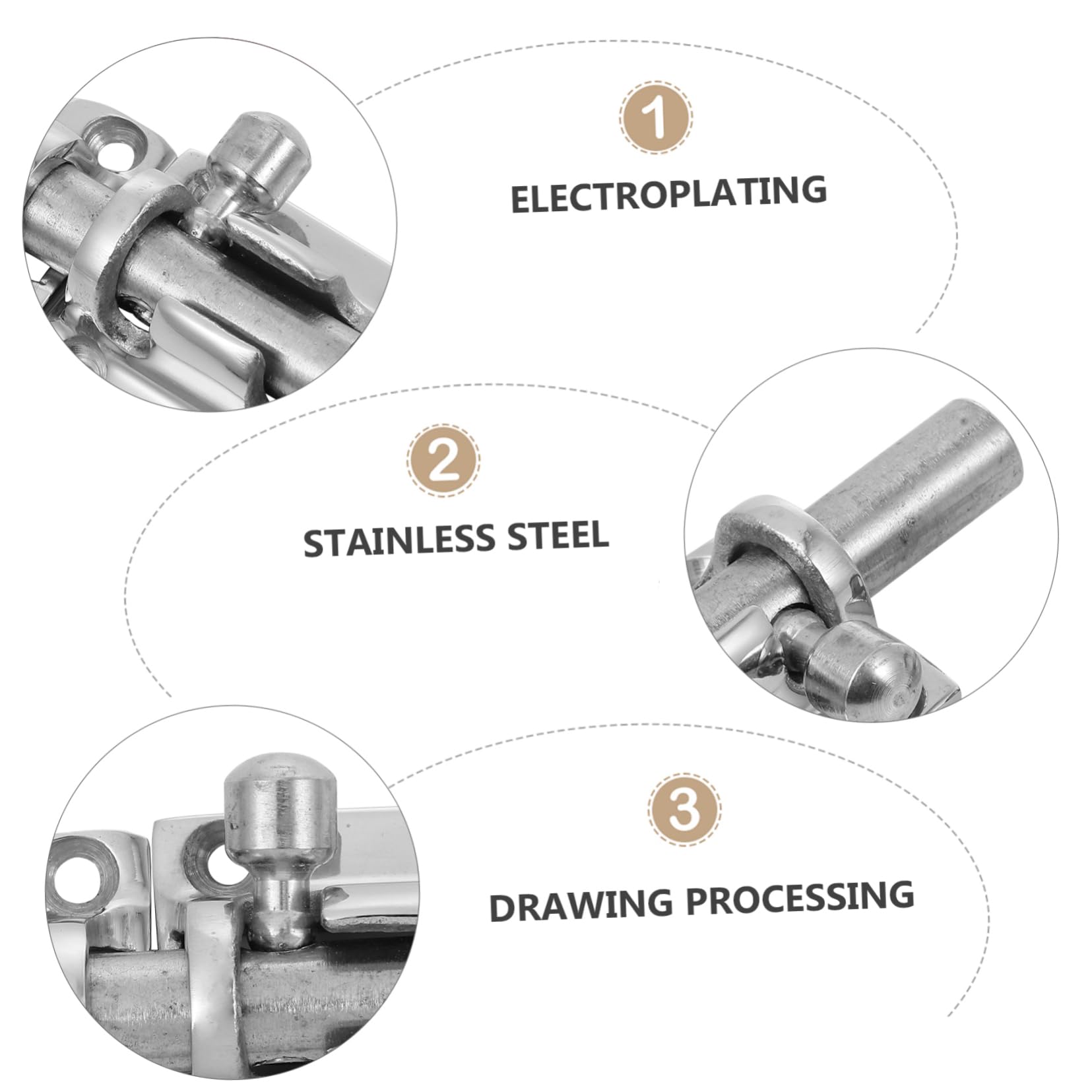 Artibetter 3pezzi Serratura Scorrevole Inossidabile Per Porte e Finestre Bullone Barile Per Sicurezza Adatta Barche Armadi e Finestrini Facile Installazione e Resistente Alla