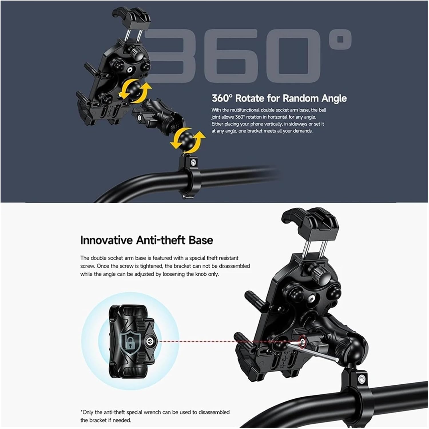 Bike Phone Mount Bicycle Holder Universal Handle Phone Bicycle Phone Holder(AM01)