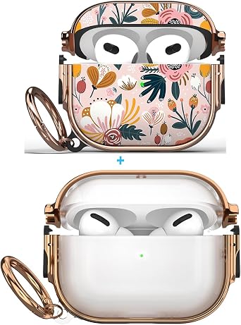 Maxjoy for AirPod 3rd Generation Case, Case for AirPods Pro 2, Lock Air Pod 3rd Gen Soft Case for Women Men with Keychain Protective Shockproof Cover Designed for AirPod 3rd Gen Charging Case