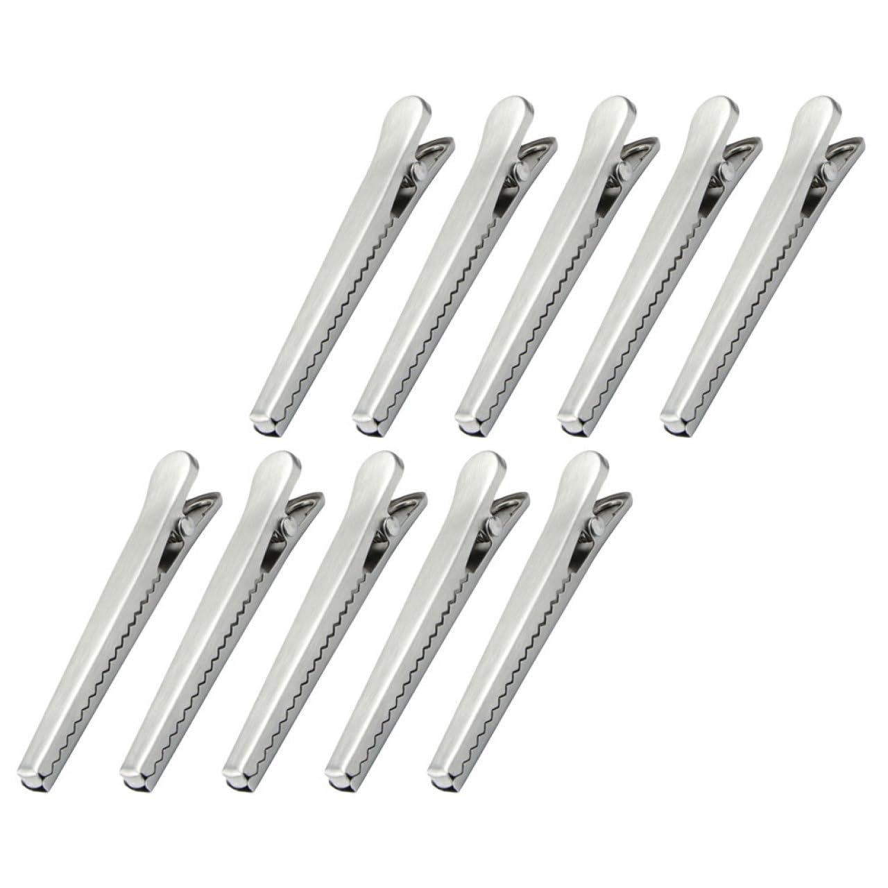 Gadpiparty 5 Sätze Edelstahlclip Alligator Versiegelung Halten Clips Für Snackbeutel Mehrzweckklammern Für Lebensmittelbeutel Rostfreier Stahl Silver 10 Stück * 5