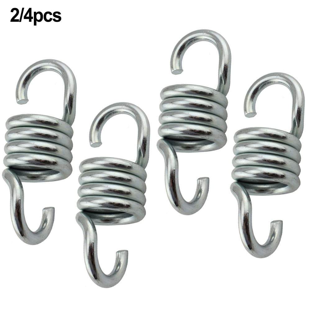 Molle per dondolo da 7 mm, in acciaio, resistenti, a spirale per assorbire gli urti, per appendere sedie, amache, sacchi da boxe, argento (confezione da 2)
