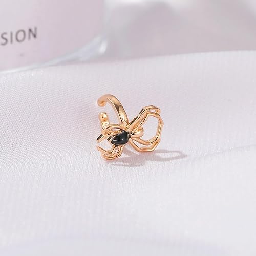 Miniatura 6 de Spider Ear Cuff Earrings Halloween Earrings Non piercing Gothic Spider Wrap Earrings Spider Clip Cuff Earrings for Women Men (Gold Spider)