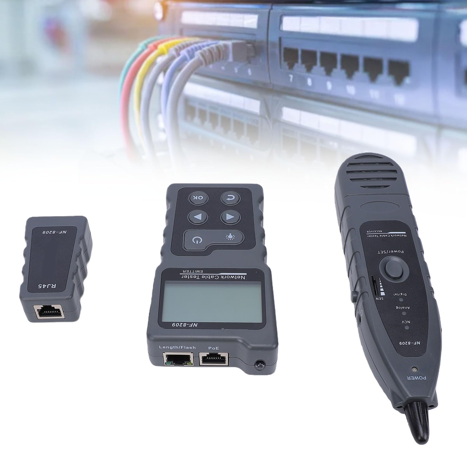 Yctze Comprobador de Cable de Red con Medición de Longitud y Modo PoE