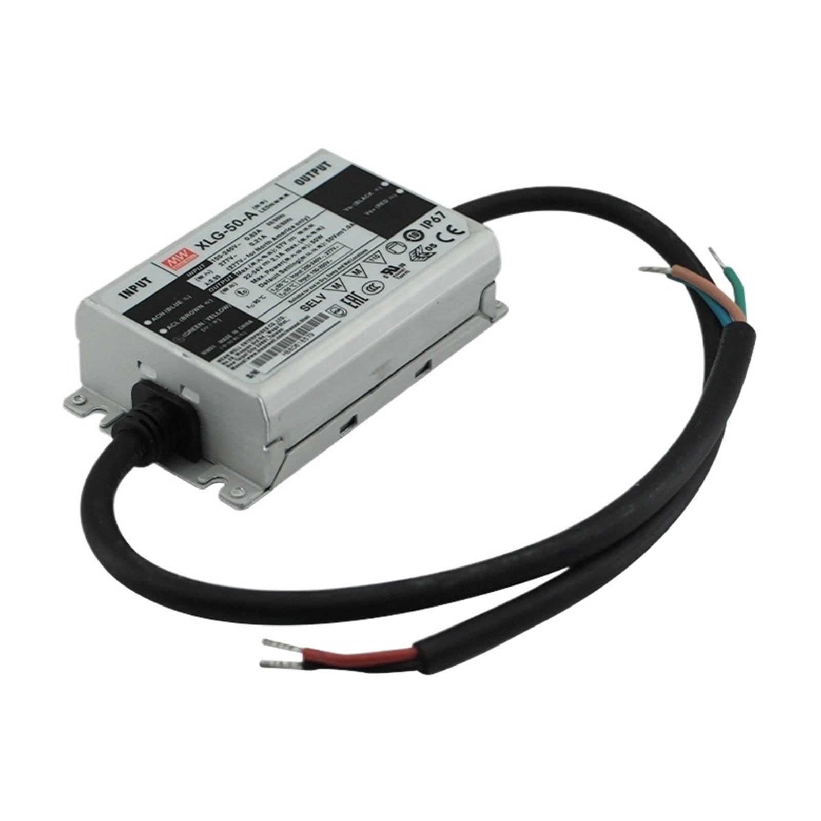 FCARUMIQP XLG-50-A 50W 22~54V 1A Constant Power Mode LED Driver Supply Adjustable IP67